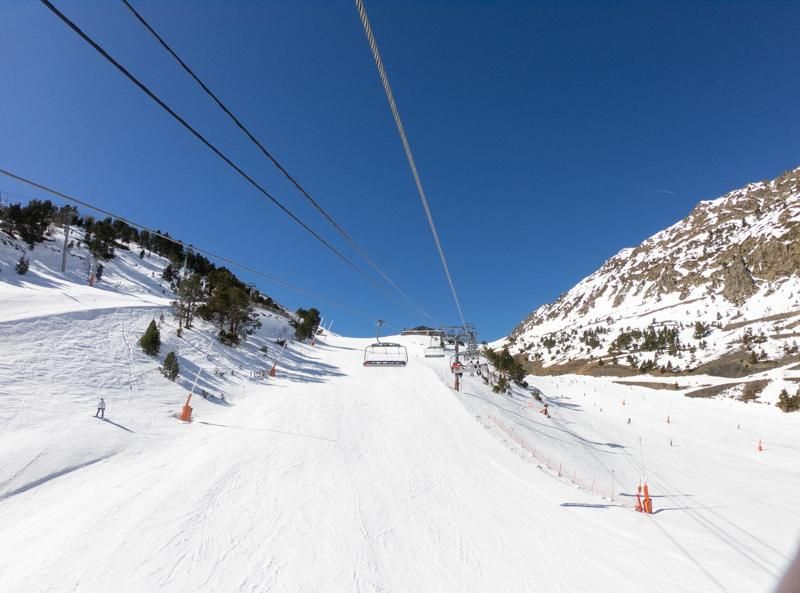 Cable cars in the ski resort in Italy