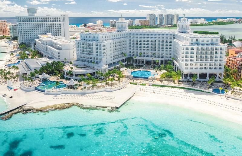 Aerial view of Riu Palace Las Americas, an Adults-Only All-Inclusive Hotel in Cancun