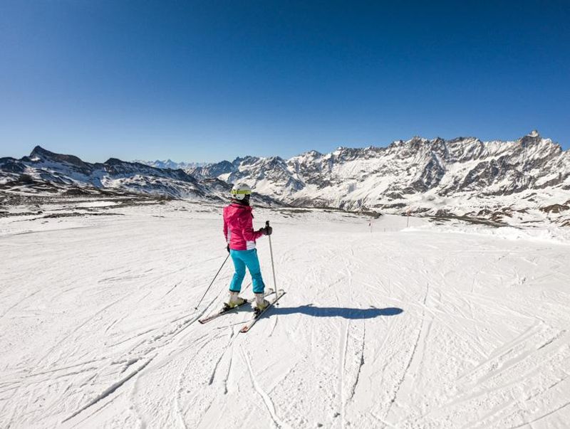 Skiing in the Italian ski resort