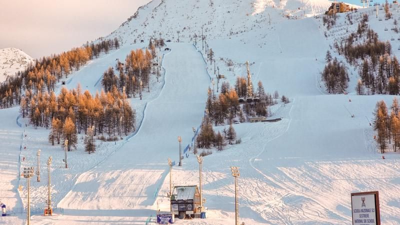 Empty ski piste in Italy