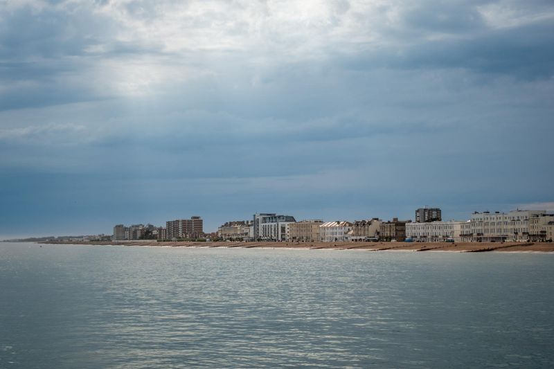 Beach in Worthing, one of the prettiest towns in West Sussex