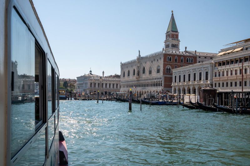 View from a water bus in Venice