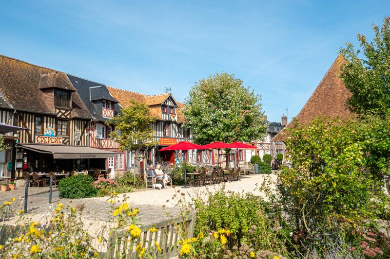 Beuvron-en-Auge, a beautiful village in Normandy, France Beuvron-en-Auge, a beautiful village in Normandy, France